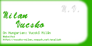milan vucsko business card